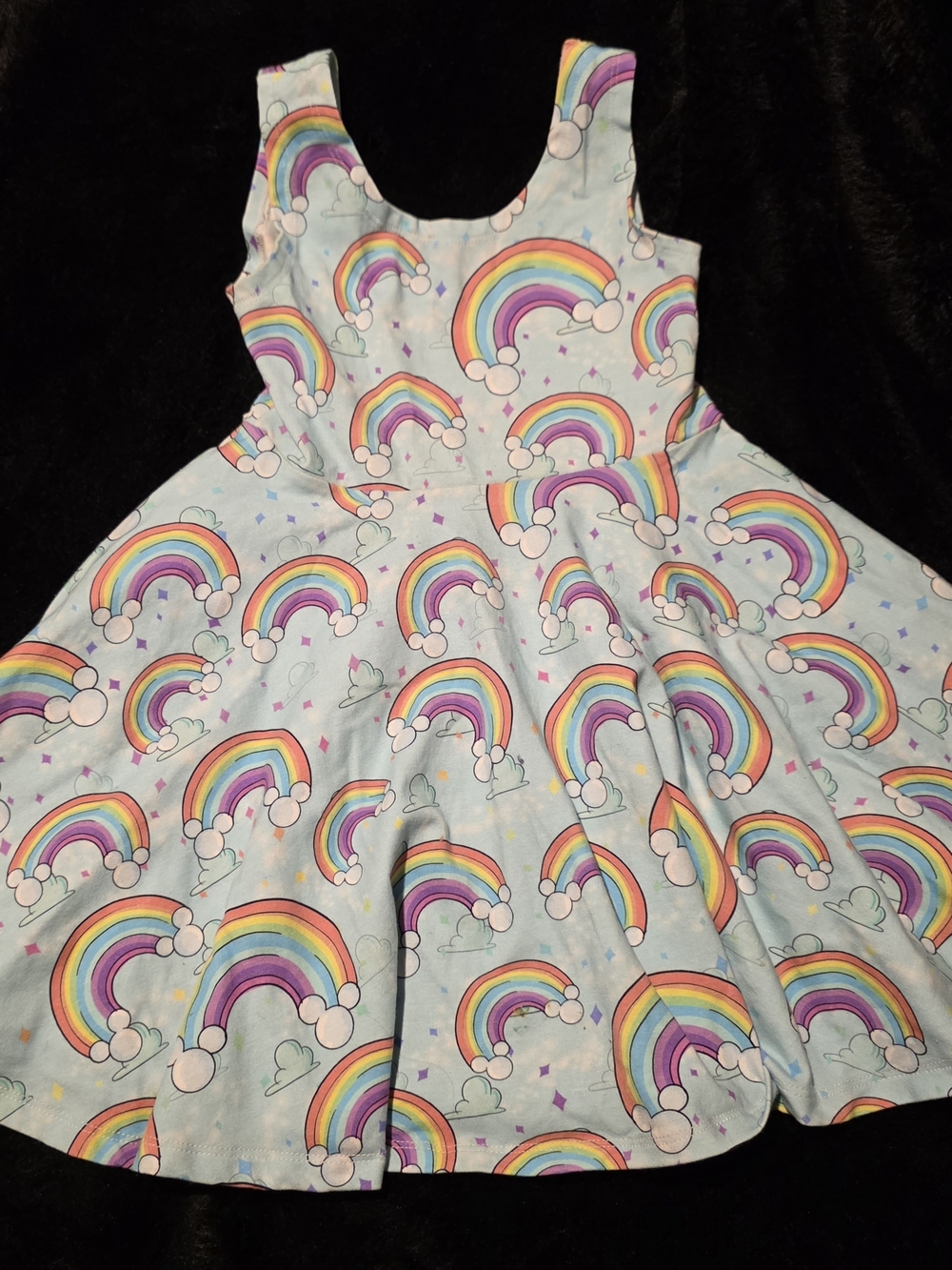 Girls Hidden Mickey Rainbow Print Twirl